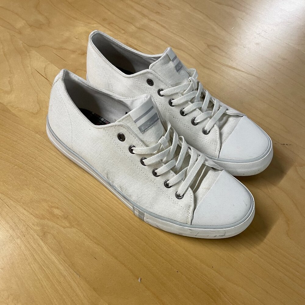 Mens Size 11 White Ben Sherman Sneakers Lace Up Canvas Low Top